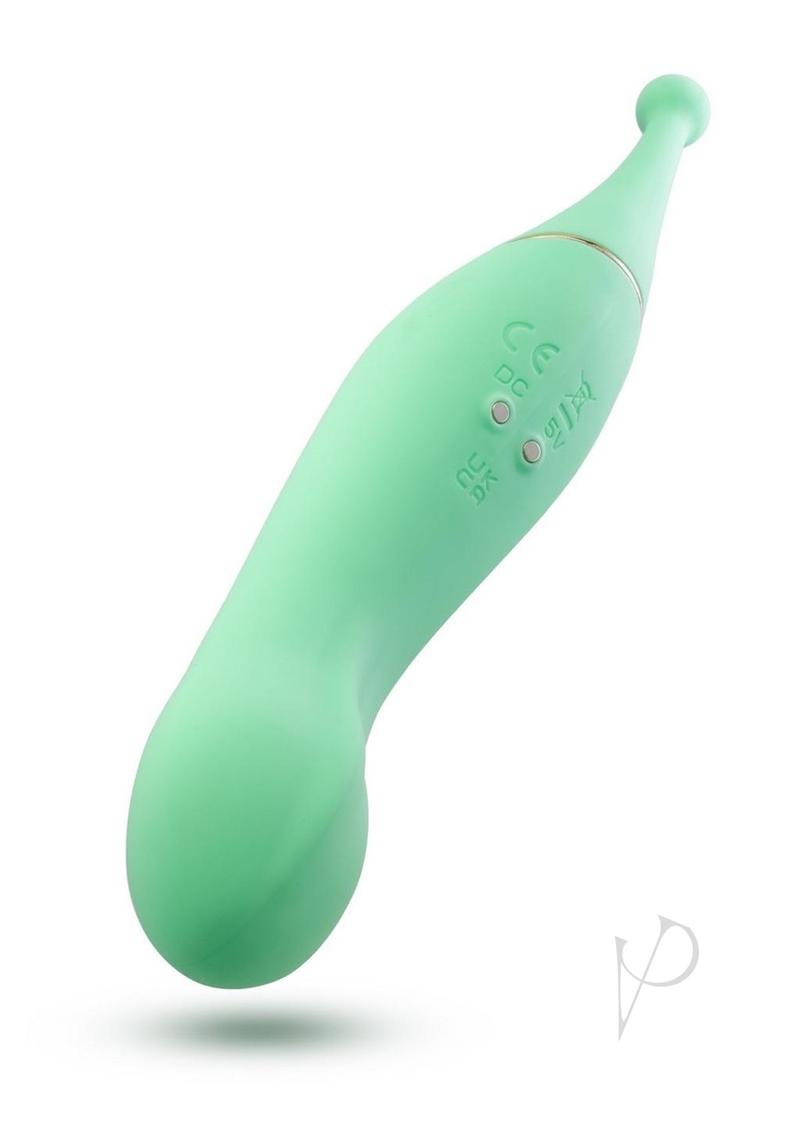 Stella Rechargeable Silicone Dual-End Vibrator - Blush Collection (Green) | Waterproof & Powerful for Couples & Solo Play