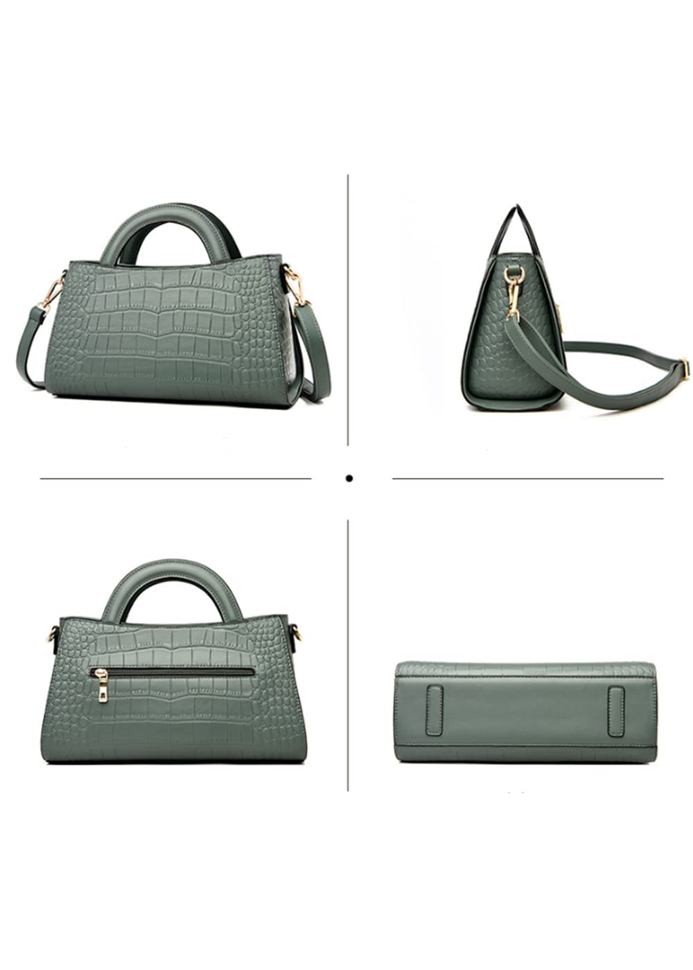 Stylish Women's Crocodile Embossed Leather Handbag - Fashionable Shoulder Bag & Crossbody Purse for Work, Travel & Daily Commute