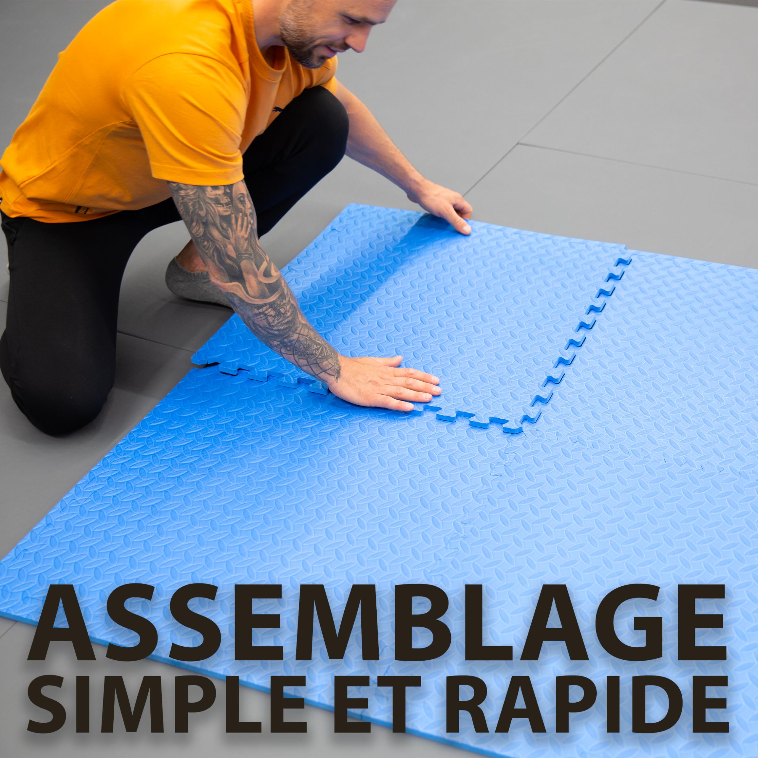 EVA Foam Interlocking Floor Tiles – Non-Slip Exercise Mat for Gym, Home Fitness, Garage, Playroom, Pool – 63x63x1cm or 44x44x1cm – Shock Absorbing & Durable Puzzle Mat for Workouts, Yoga, Kids Play Area