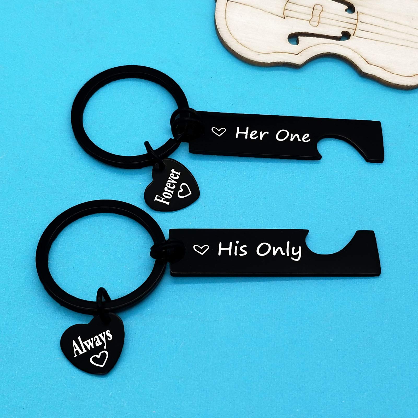 Romantic Couple Keychain Set - Valentine's Day, Anniversary & Christmas Gift for Boyfriend, Girlfriend, Husband or Wife - Perfect Wedding & Birthday Present for Couples | Great for Everyday Carry & Special Occasions