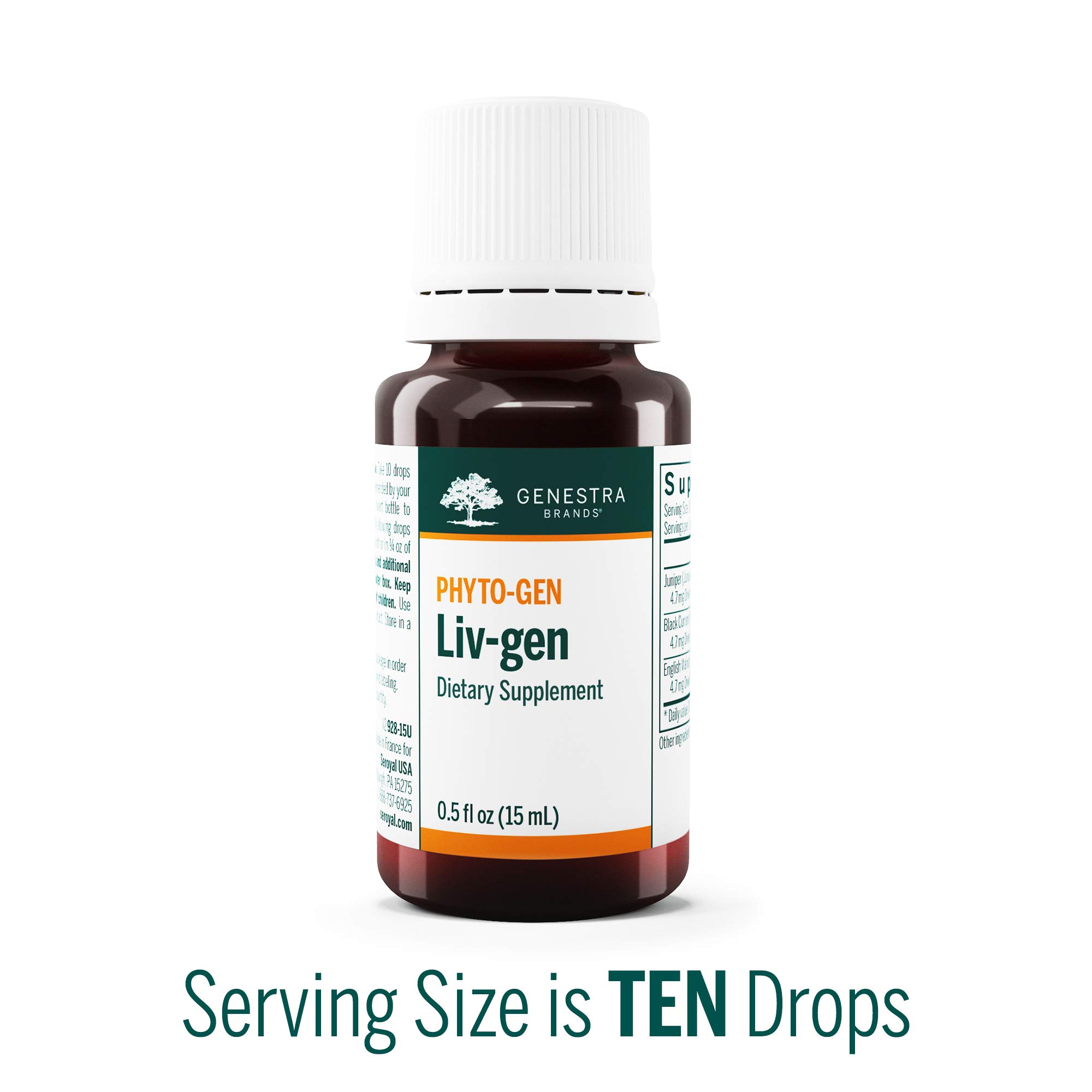 Genestra Brands Liv-gen Herbal Supplement with Juniper, Black Currant & English Walnut - 0.5 fl oz | Liver Support & Detox | Natural Wellness for Daily Cleansing & Digestive Health