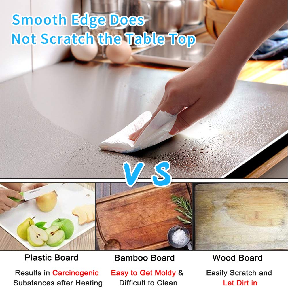 Premium 304 Stainless Steel Cutting Board - Extra Large Non-Slip Metal Baking Mat for Fruits, Vegetables, Meat, Dough & Pizza | Heavy Duty Kitchen Prep Surface for Chopping, Kneading & Rolling | Dishwasher Safe & Hygienic