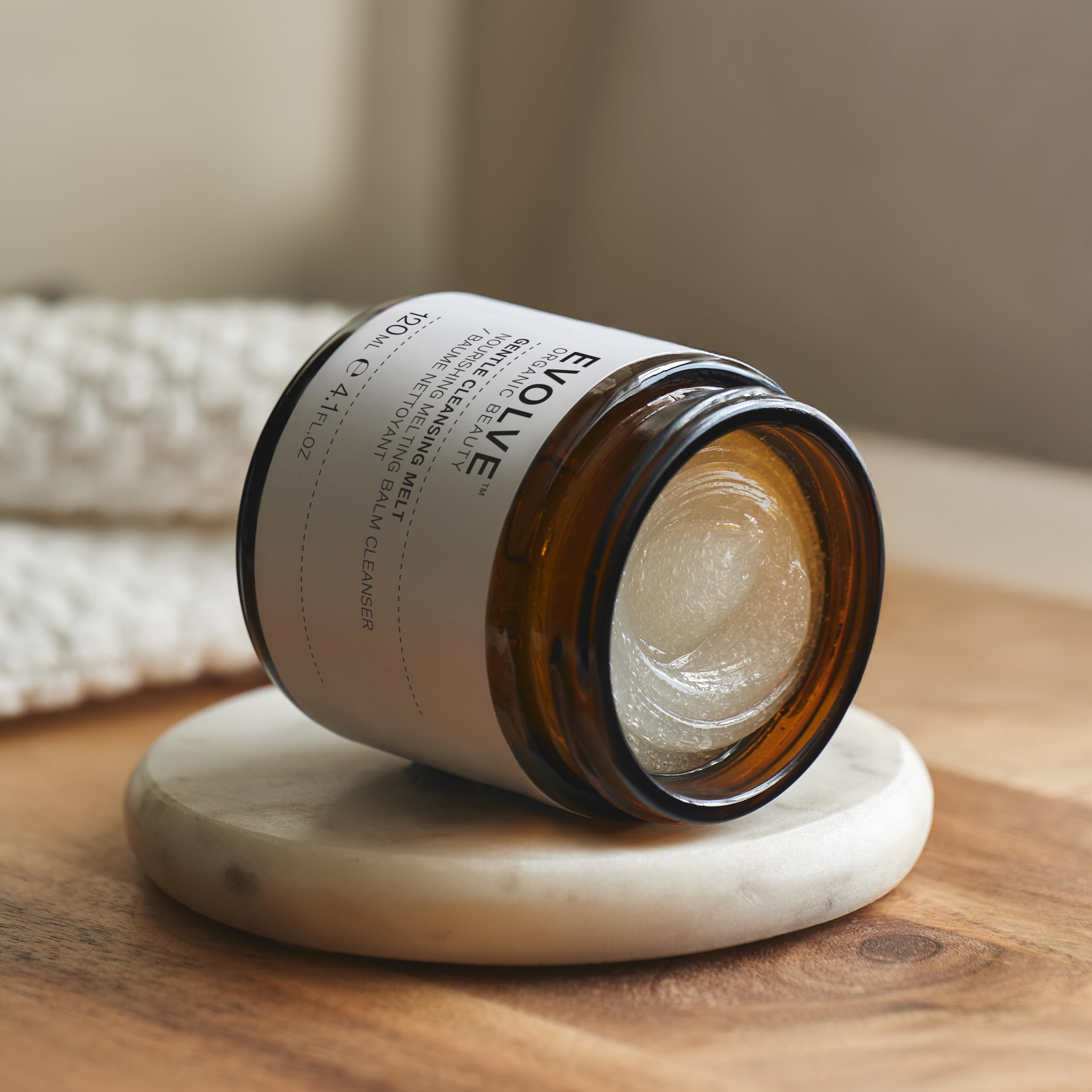 Evolve Organic Beauty - Vegan Gentle Cleansing Melt Balm with Natural Sugar Extracts, Baobab Oil & Vanilla | Certified Clean Skincare (4.1 oz | 120 mL) for Normal to Dry Skin - Perfect for Daily Makeup Removal & Hydrating Night Routine