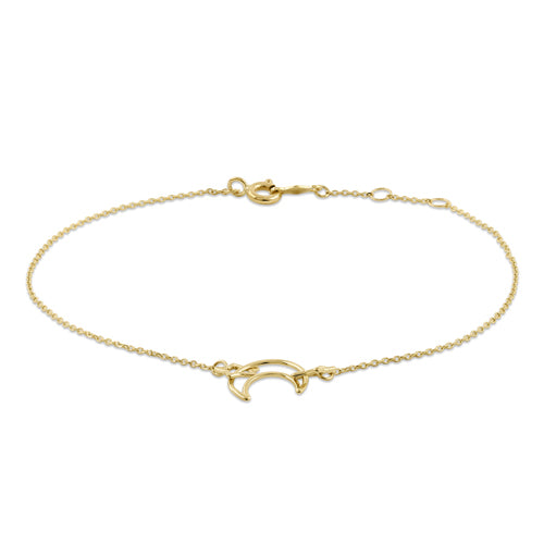 14K Yellow Gold Moon and Stars Bracelet for Women - Dainty Celestial Jewelry Gift for Her - Perfect for Birthday, Anniversary & Everyday Wear
