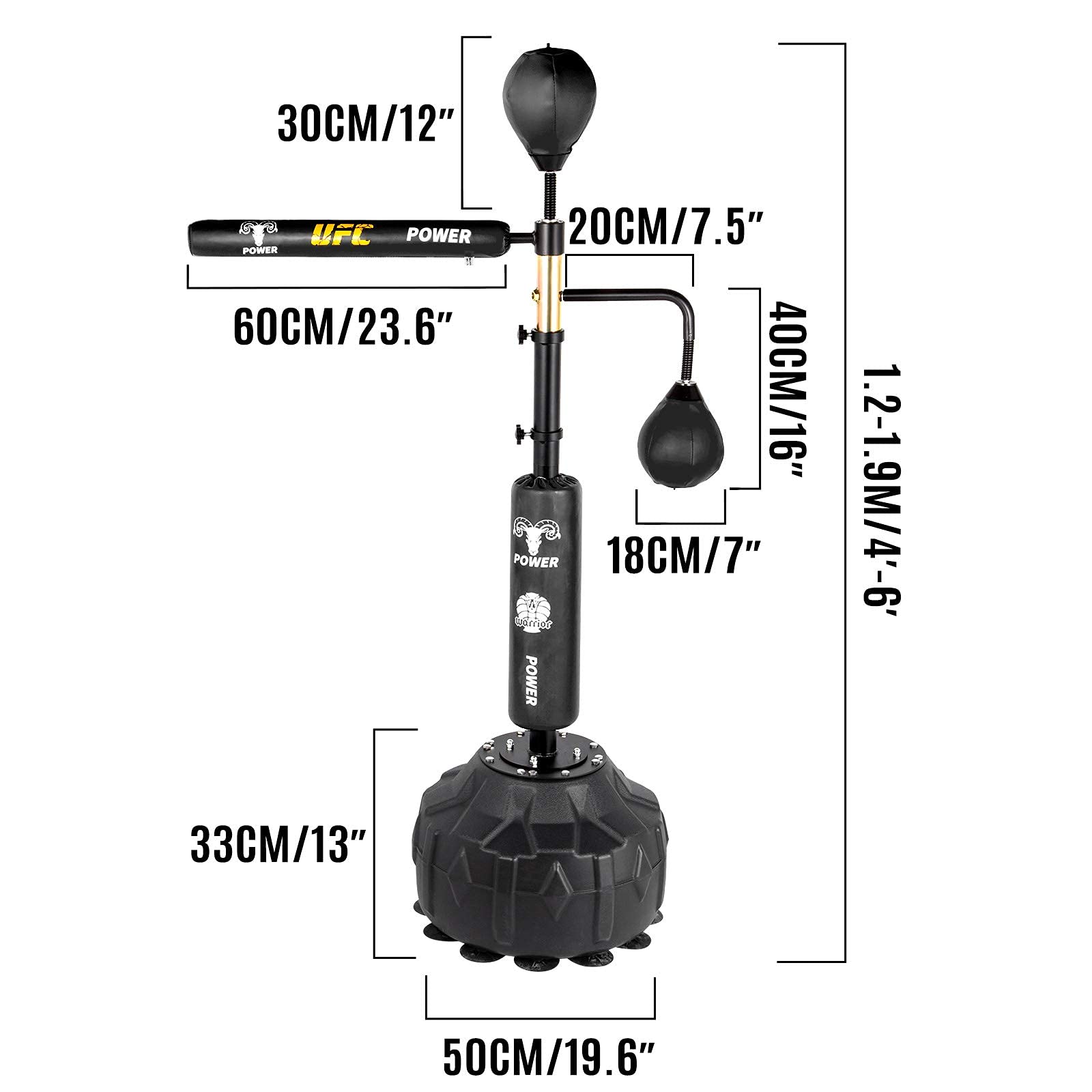 Happybuy Boxing Speed Trainer - Adjustable Height Punching Bag with Spinning Bar, Reflex Ball & Gloves | Free Standing Speed Bag for Boxing Training | Ideal for Adults & Kids | Home Gym & Martial Arts Practice