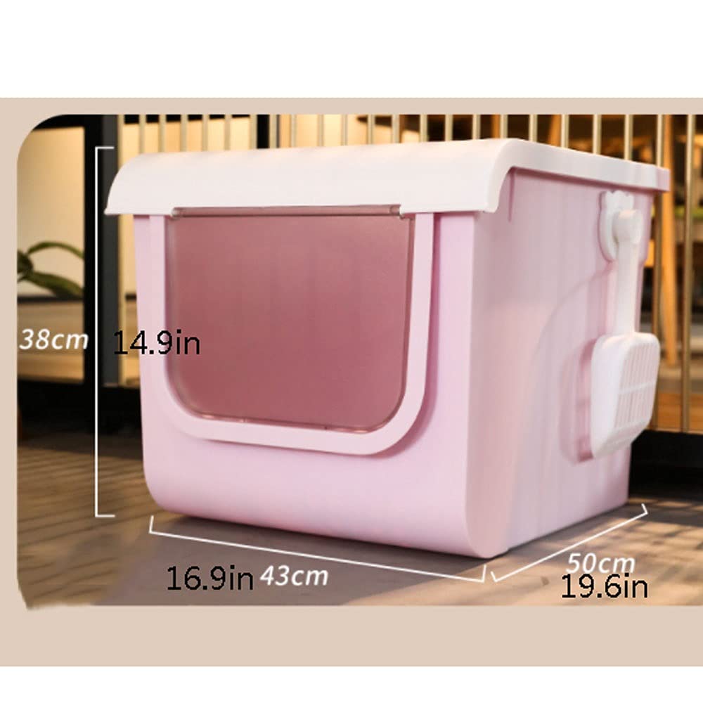 Large Enclosed Cat Litter Box with Scoop, Splash Guard & Odor Control - Upward Entry Design for Easy Cleaning | Perfect for Multi-Cat Homes & Small Apartments (Color B)