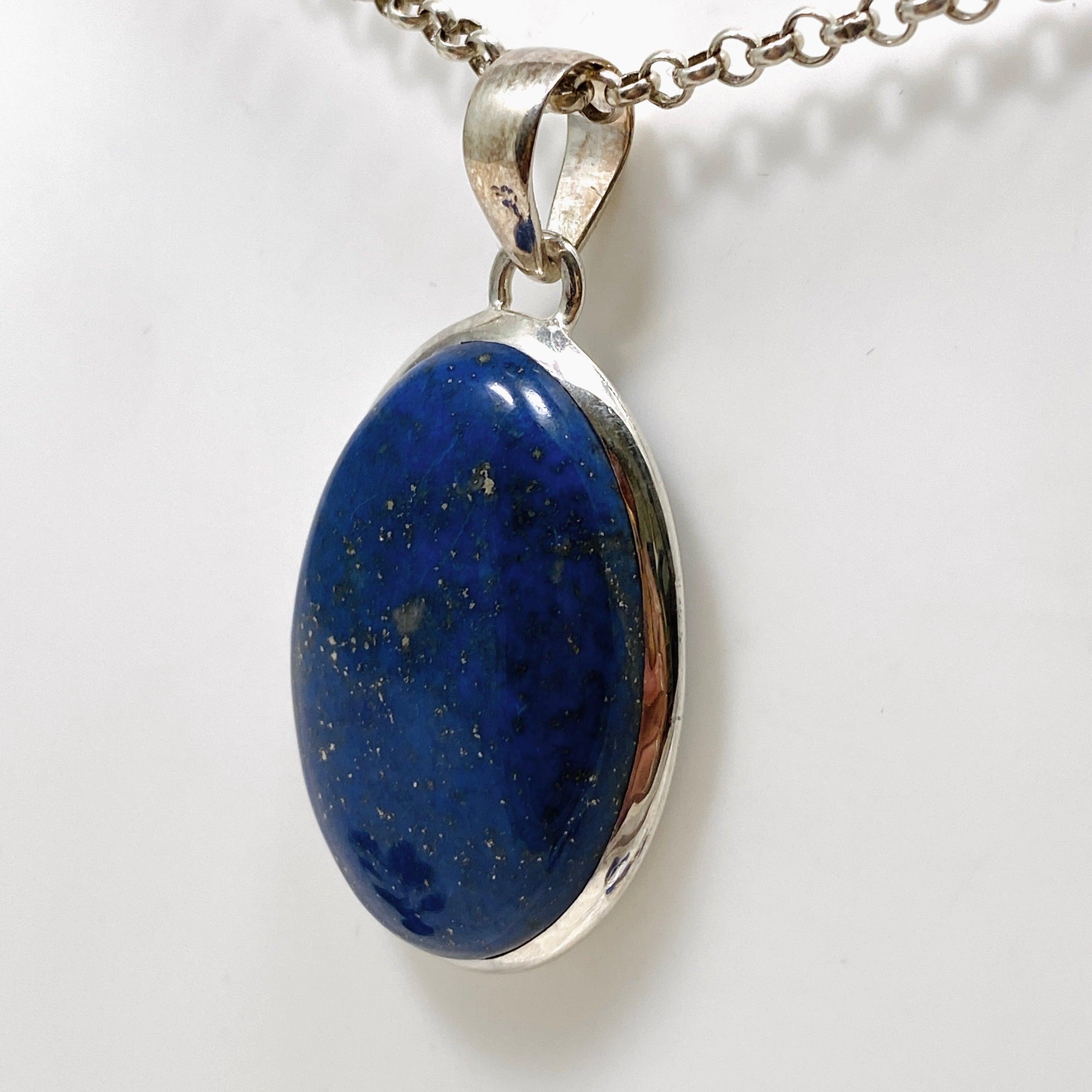 Lapis Lazuli Oval Pendant Necklace KPGJ3840 - Genuine Natural Stone Jewelry for Women, Gift for Her, Perfect for Meditation & Spiritual Healing