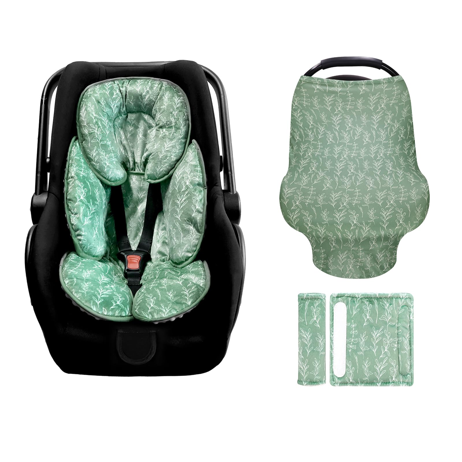**Baby Car Seat Head & Body Support - Soft Shoulder Strap Covers & Infant Car Seat Canopy for Boys & Girls - Comfort & Safety for Newborns, Toddlers - Perfect for Travel, Road Trips & Daily Commutes**