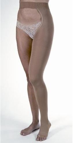BSN Medical Relief Chap Style Compression Stockings - X-Large Left Leg, Beige (Single) - Varicose Vein Support, Swelling Relief for Travel & Long Standing