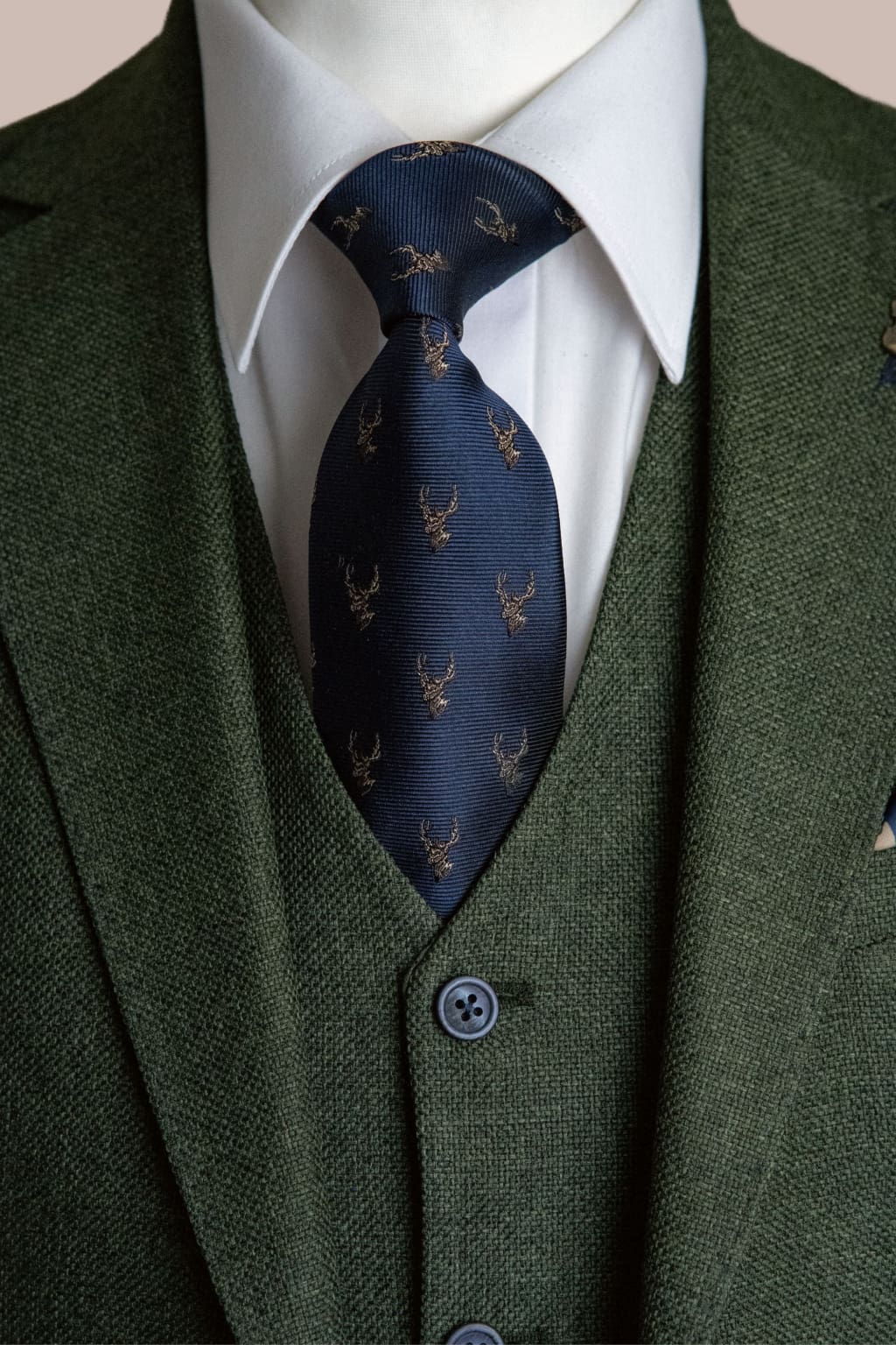 Fratelli Robbie Men's Olive Green Tweed Blazer Jacket - Slim Fit Casual Sport Coat for Business, Weddings & Formal Events