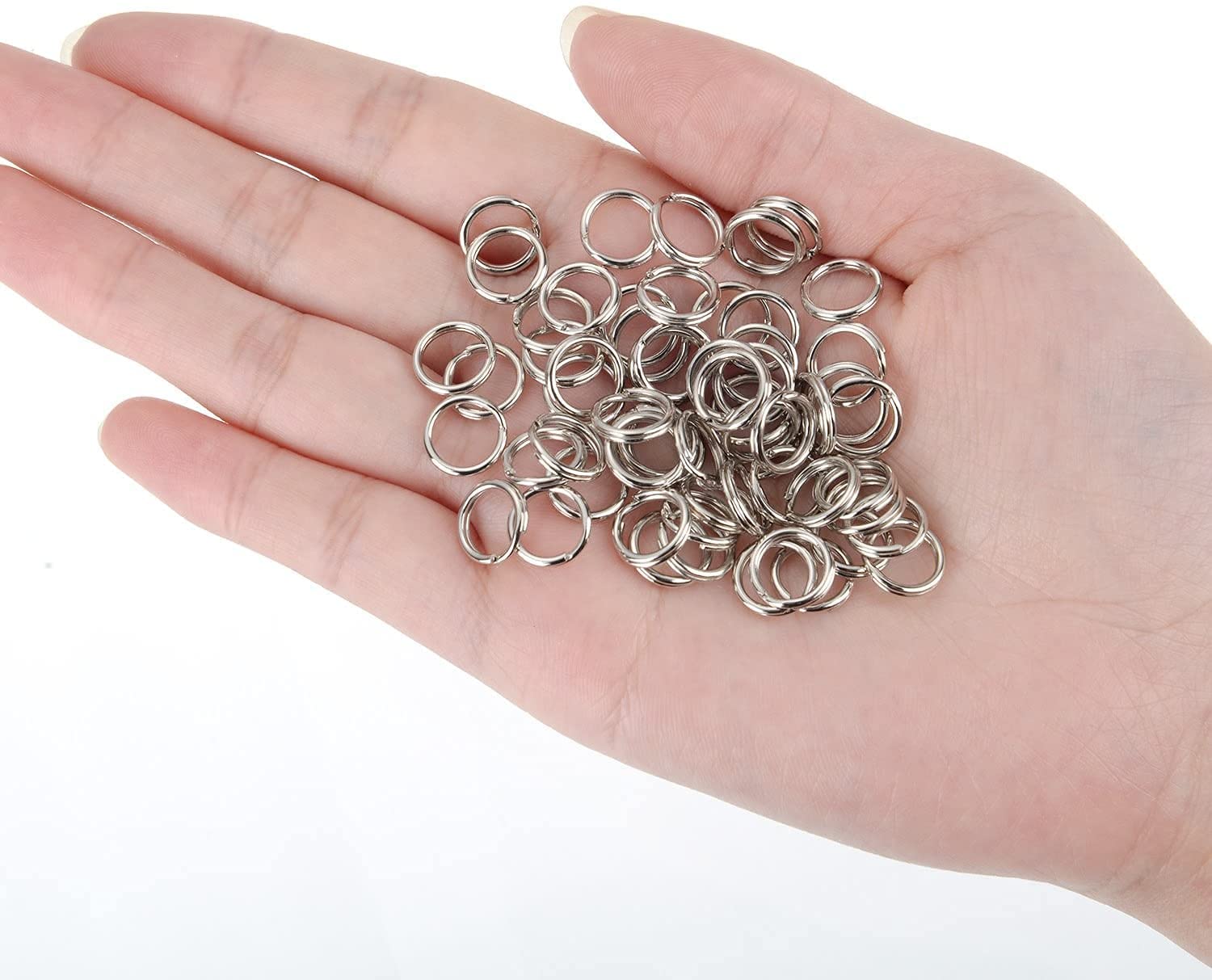 25-Pack Nickel Silver Split Key Rings for DIY Crafts, Keychains & Keys Organization - Durable Small Keychain Rings for Home, Office & Travel Accessories