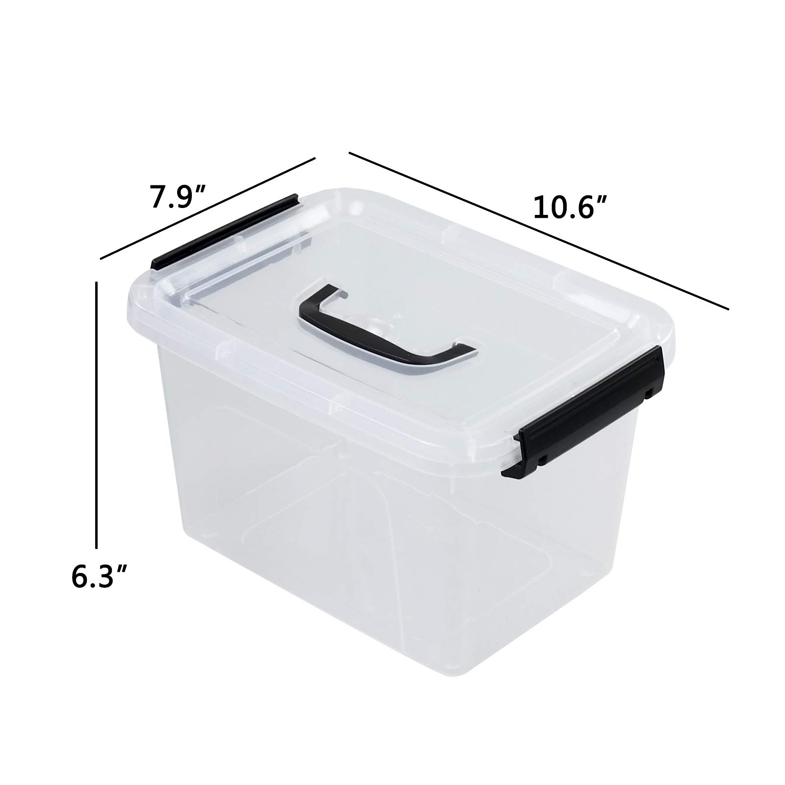 8 Quart Clear Plastic Storage Containers with Latching Lids & Handles - 6-Pack Set for Kitchen Pantry Organization, Craft Supplies & Home Storage Solutions