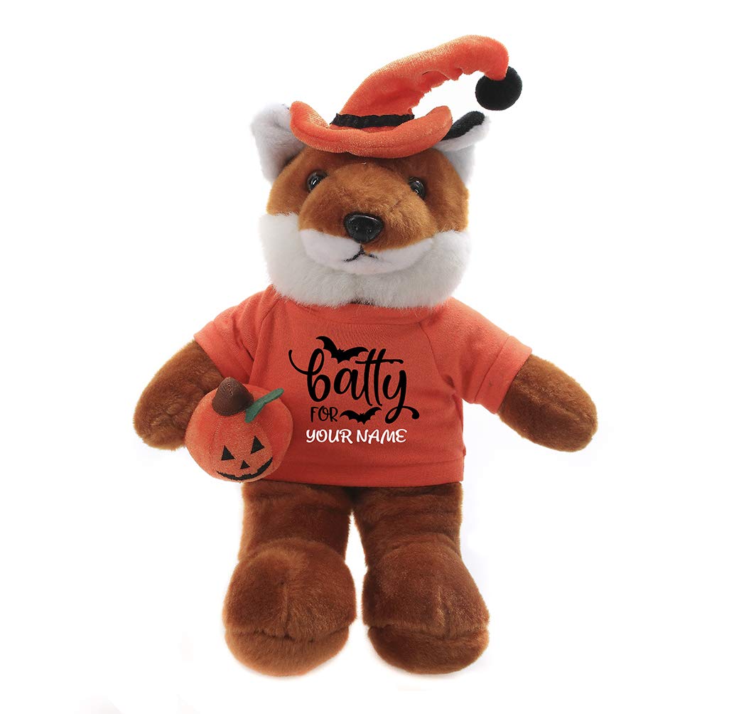 Halloween Plush Fox Stuffed Animal Toy with Personalized Pumpkin Shirt - 12 Inch Cute Soft Plushie Gift for Kids, Women & Men | Perfect for Halloween Decor, Party Favors & Cozy Home Decor