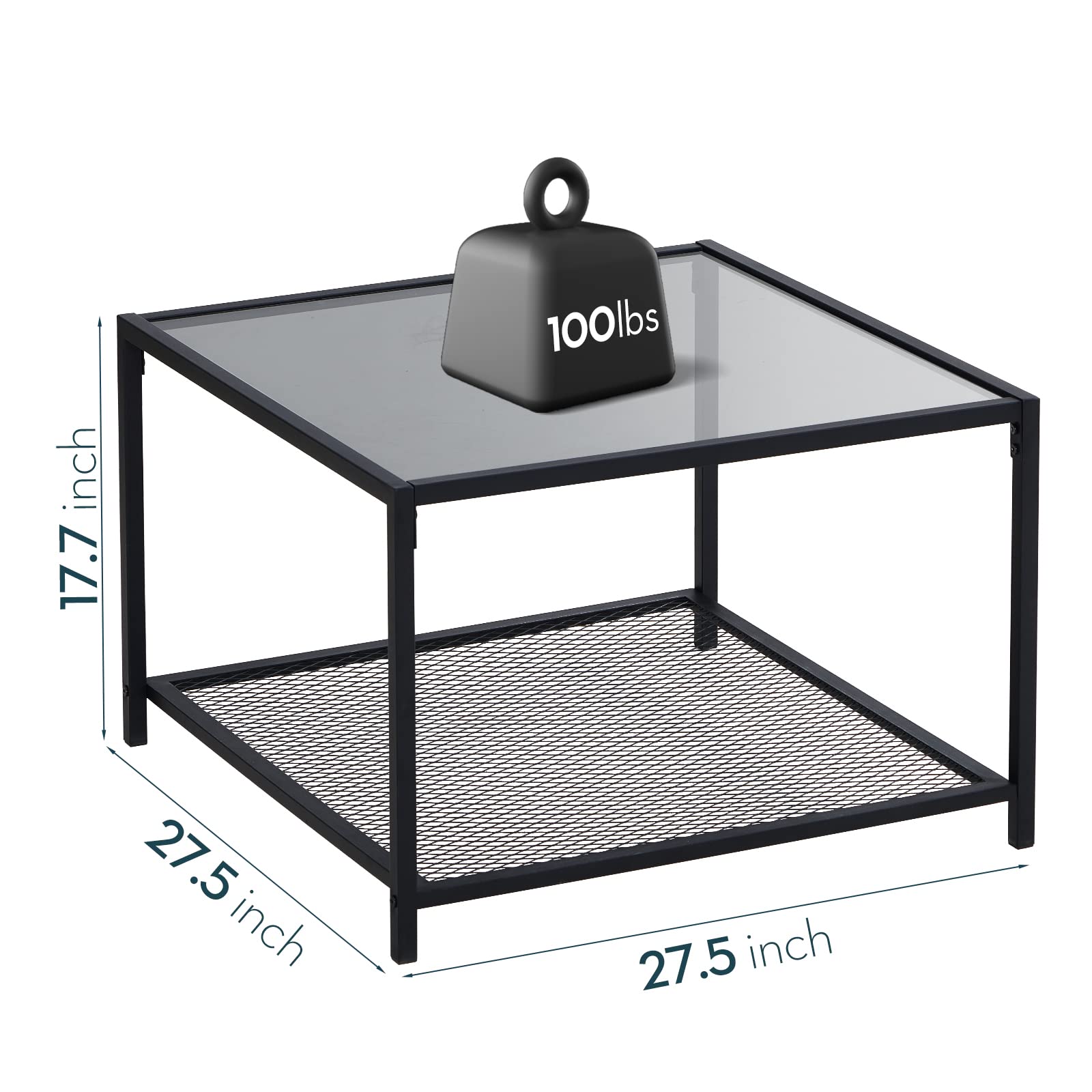 SAYGOER Modern Glass Coffee Table with Storage Shelf - Round Living Room Center Table for Small Spaces | Perfect for Apartments, Lounges & Home Decor