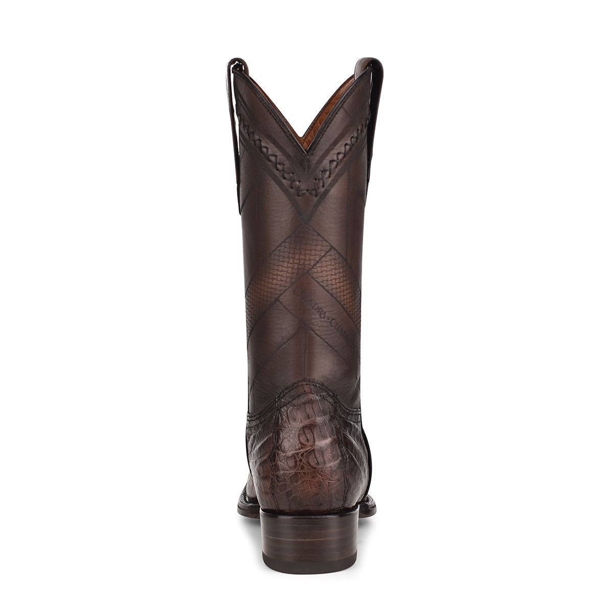 1B2FFY Men's Cuadra Chocolate Dress Cowboy Caiman Leather Boots - Western Style Riding & Formal Occasion Footwear