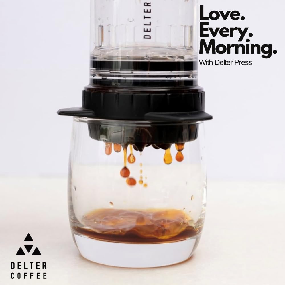 Delter Coffee Press Smoked Grey Edition - Premium French Press with Metal Filter for Rich, Smooth Coffee | Perfect for Home Brewing, Camping & Gifts