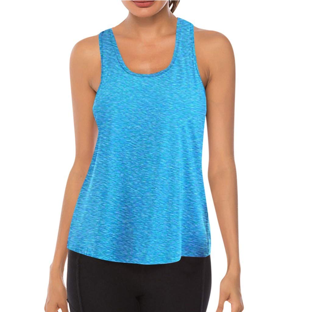 Women's Workout Tops Mesh Racerback Tank Yoga Shirts Gym Clothes for Yoga, Running, Fitness & Training
