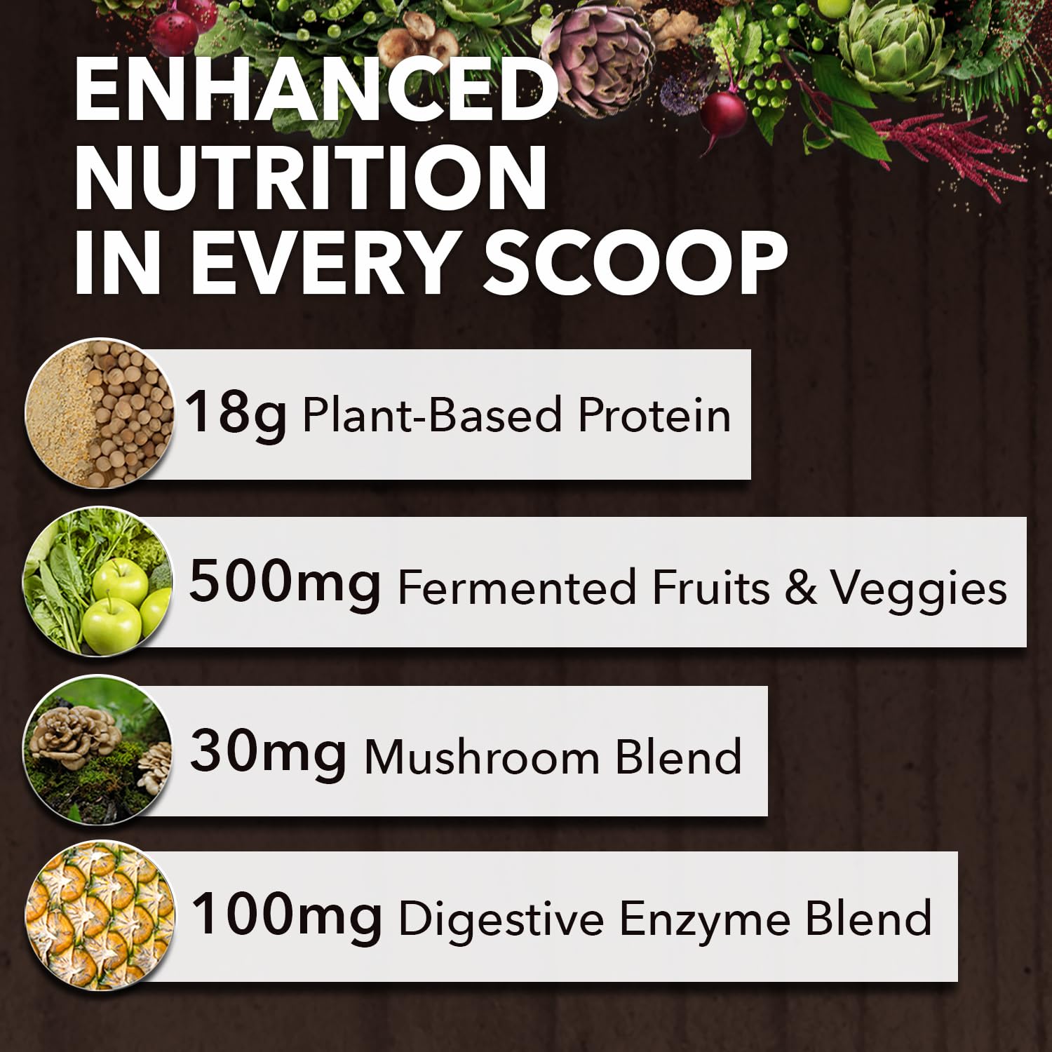 Organic Vegan Protein Powder - Plant-Based Protein with Superfoods, Enzymes & Probiotics - USDA Certified, Non-GMO, Gluten-Free - Chocolate Flavor (18.5 oz, 21 Servings) - Perfect for Post-Workout Recovery, Smoothies & Healthy Meal Replacement