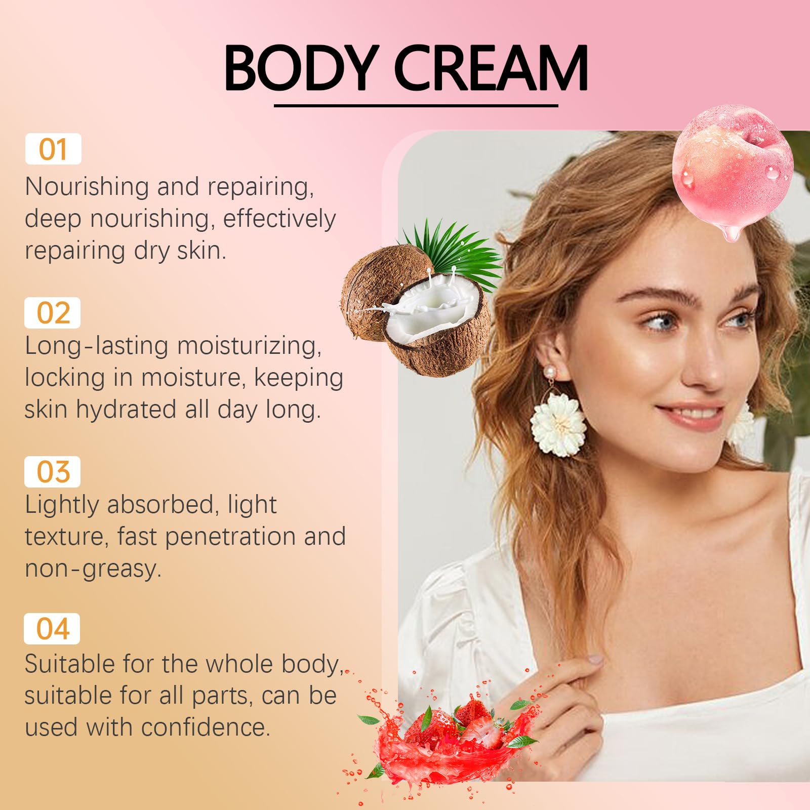 Easy Glow Vitamin C Body Lotion - Brightening & Firming Moisturizer for Radiant Skin | Mild Skin Whitening Cream with Hydrating & Lifting Benefits | Perfect for Daily Use, Night Routine & Post-Sun Care