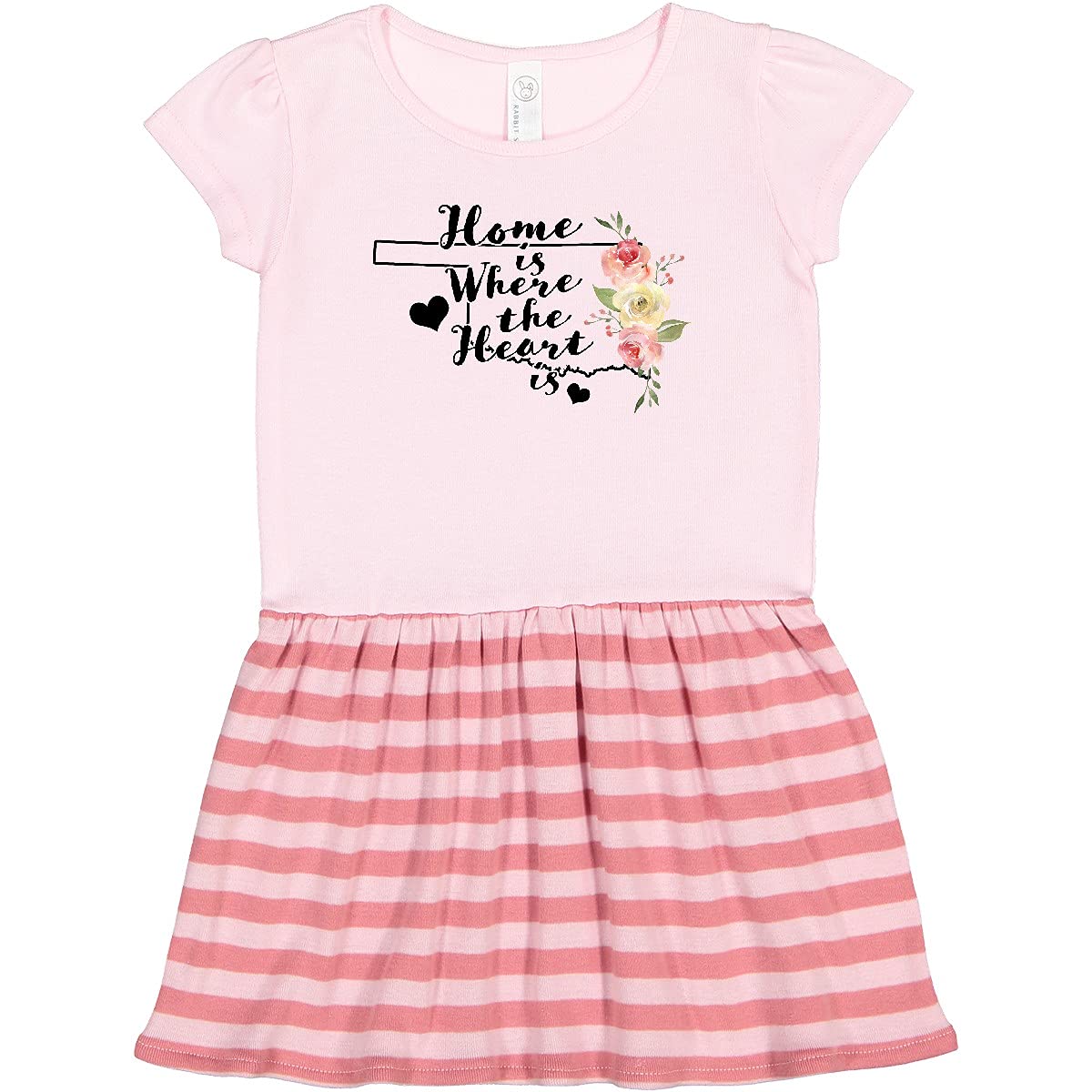 Inktastic Oklahoma Home is Where The Heart is Watercolor Print Toddler Dress - Cute Casual Outfit for Girls, Playdates & Family Photos