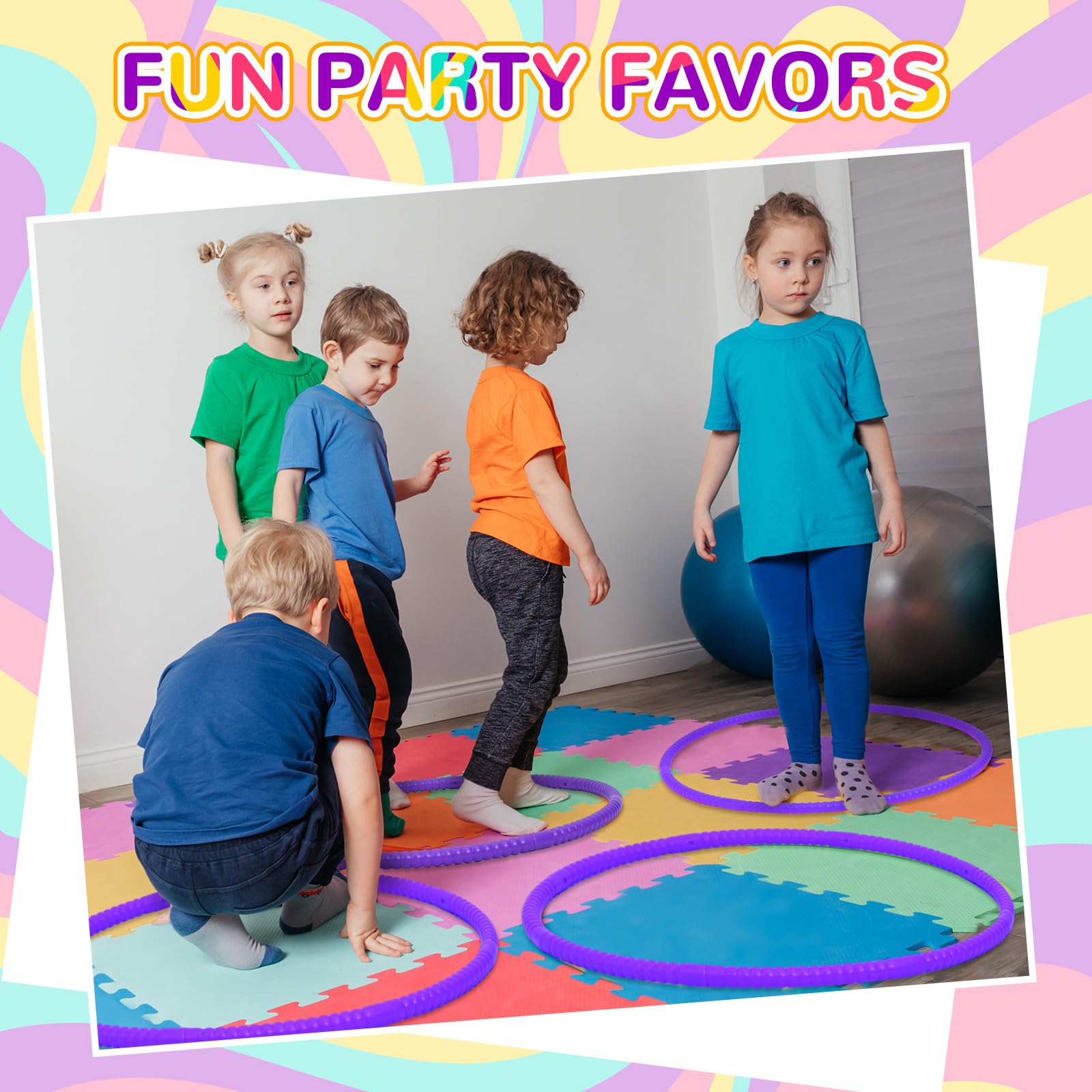 Shappy 6-Pack Adjustable Exercise Hoops - Playground, Gym & Party Decor