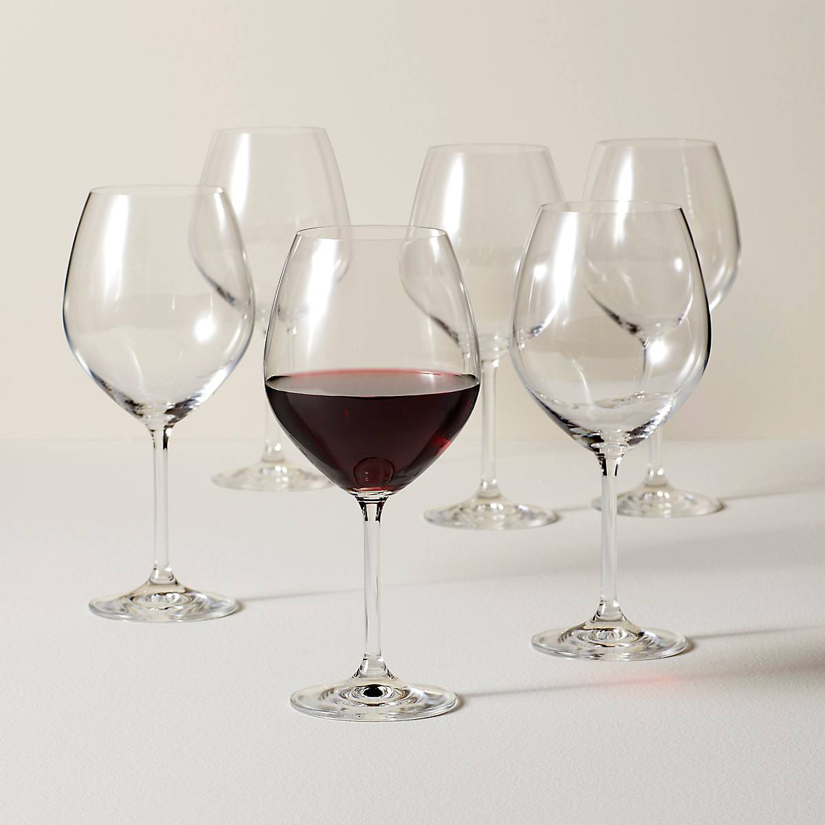 Premium Tuscany Classics Red Wine Glasses Set of 6 - Elegant Crystal Stemware for Cabernet, Merlot & Pinot Noir - Perfect for Dinner Parties, Wine Tasting & Romantic Evenings