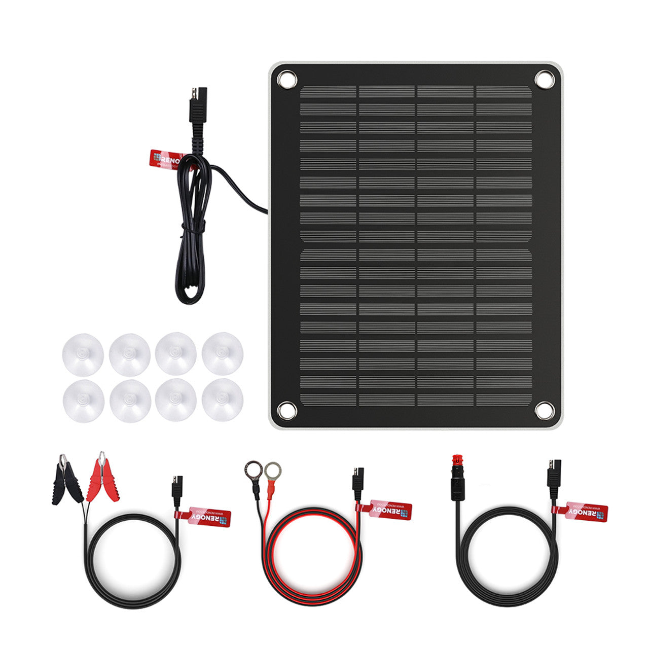 Renogy 5W Solar Battery Charger & Maintainer - Portable Solar Panel for 12V Car, Boat, RV, Motorcycle Battery - Perfect for Outdoor Camping, Hiking & Emergency Power Backup