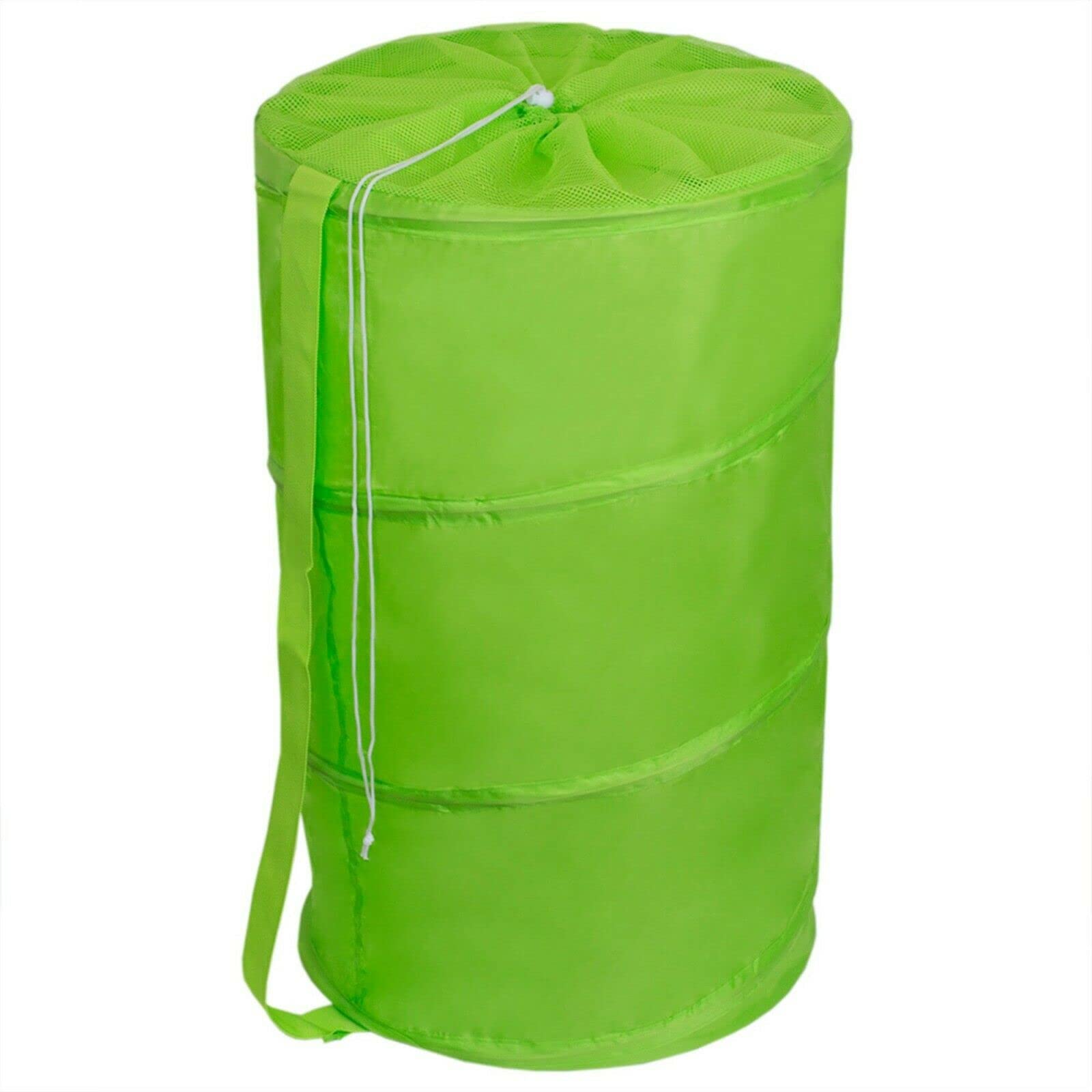 Collapsible Mesh Laundry Hamper Basket - Breathable Pop-Up Barrel Design, Solid Lime Color | Perfect for Dorm Rooms, Travel & Small Spaces