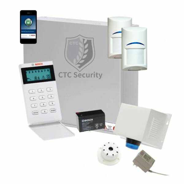 Bosch Solution 2000 Wireless Alarm System Kit - 2 Quad PIR Motion Detectors, Icon Code Keypad & IP Module | Home Security & Business Protection