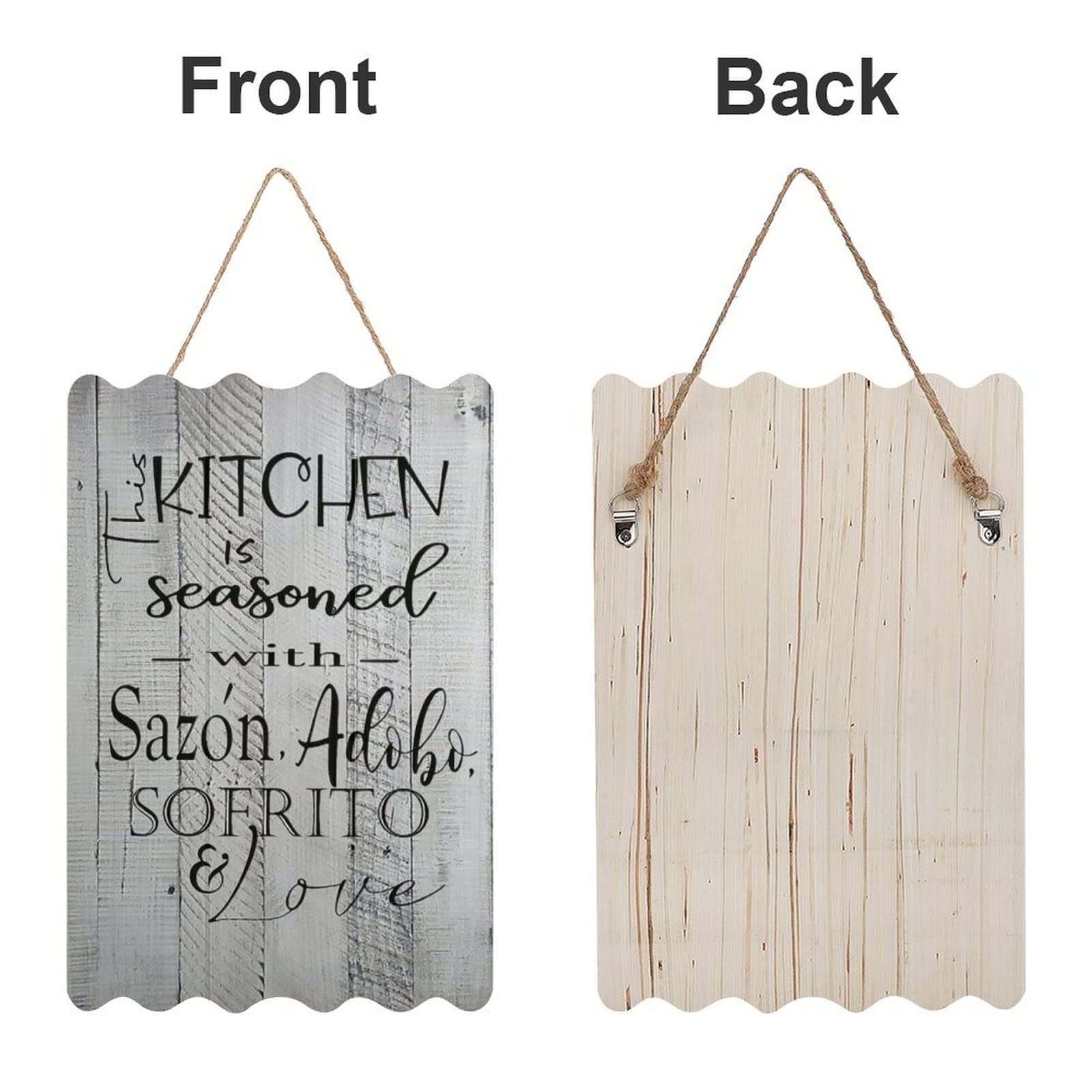 Authentic Spanish Puerto Rican Kitchen Wall Decor - 8×12 Inch Hanging Sign with Sazon Adobo Sofrito Design - Perfect for Home, Restaurant & Latino Cultural Decor