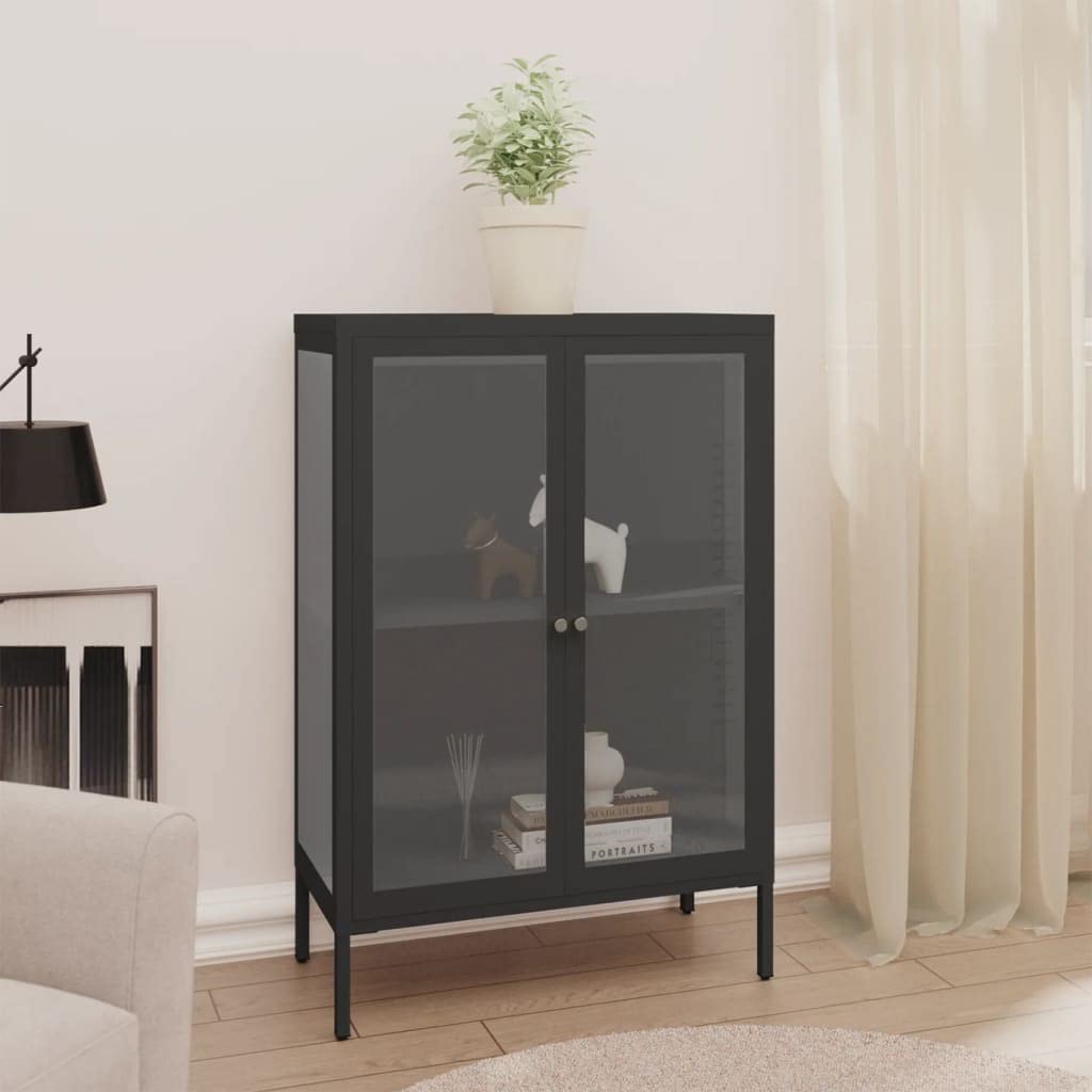 FAMIROSA Modern Steel Sideboard Cabinet with Adjustable Shelf - 29.5