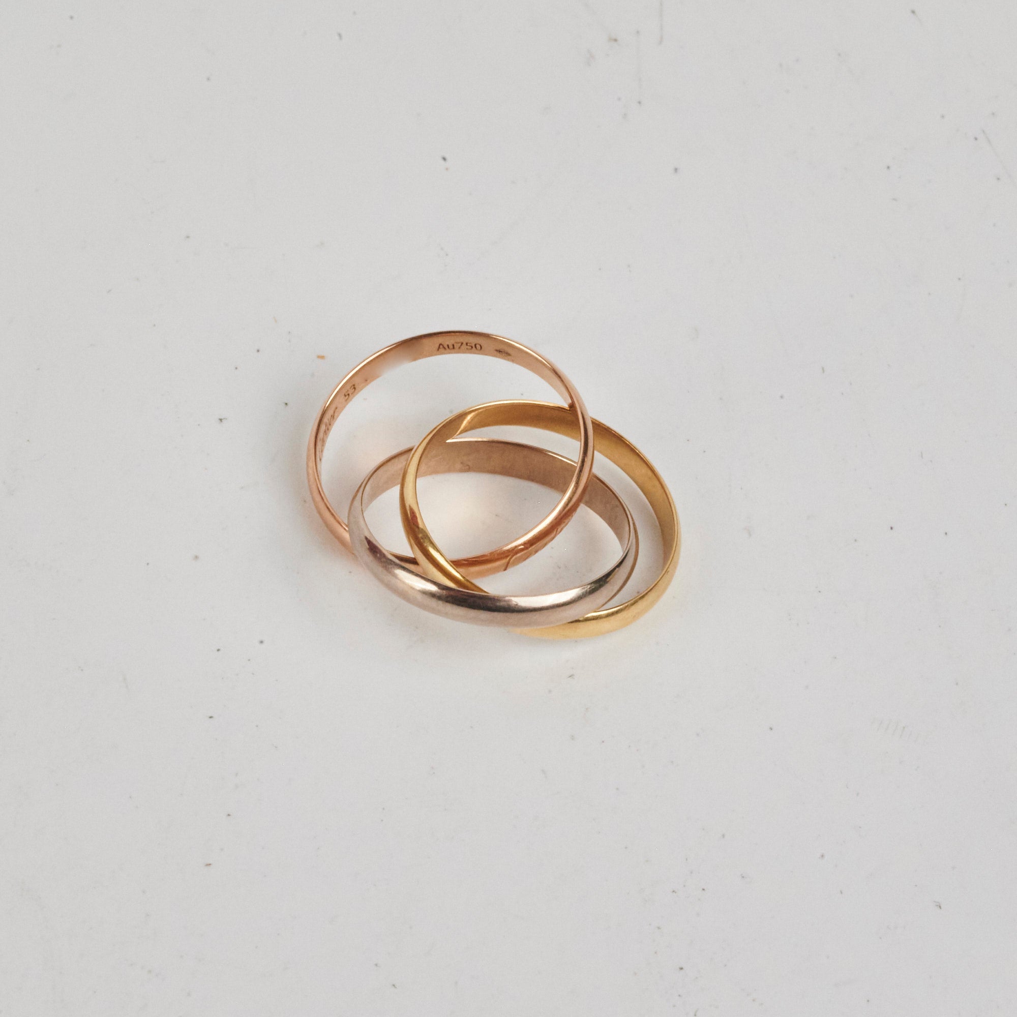 Cartier Trinity Ring 18K Gold Tri-Color Band Size 53 - Perfect for Engagements, Anniversaries & Luxury Gifts