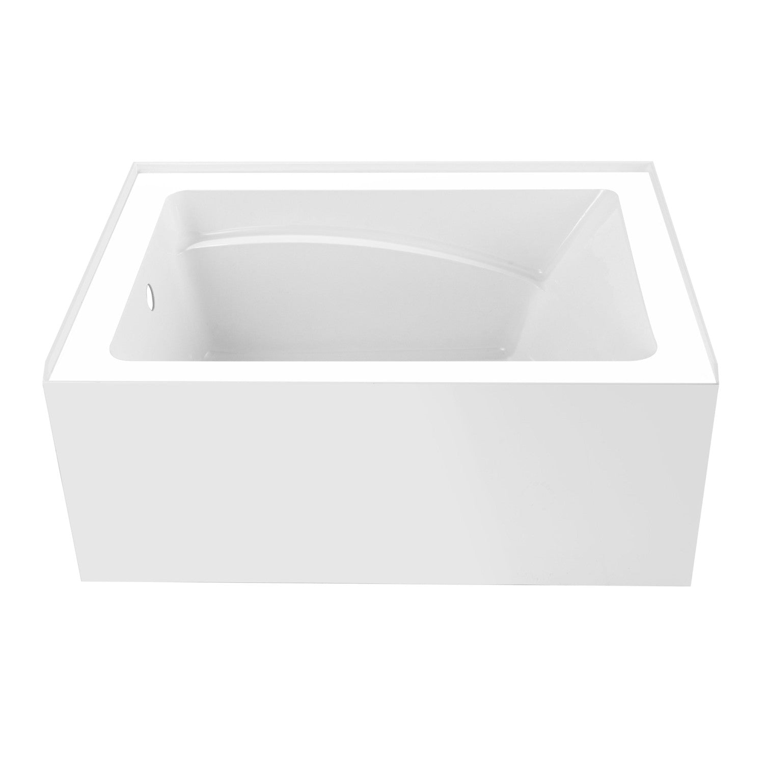 Aqua Eden 48 Inch Acrylic Rectangular 3 Wall Alcove Bathtub - Left Hand Drain, Glossy White - Perfect for Modern Bathroom Renovations & Spa-Like Retreats