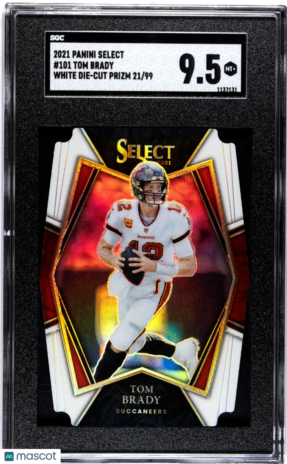 2021 Panini Select Football Tom Brady White Die Cut Prizm SGC 9.5 /99 - Rare Collectible Trading Card for Sports Memorabilia & Investment Collection