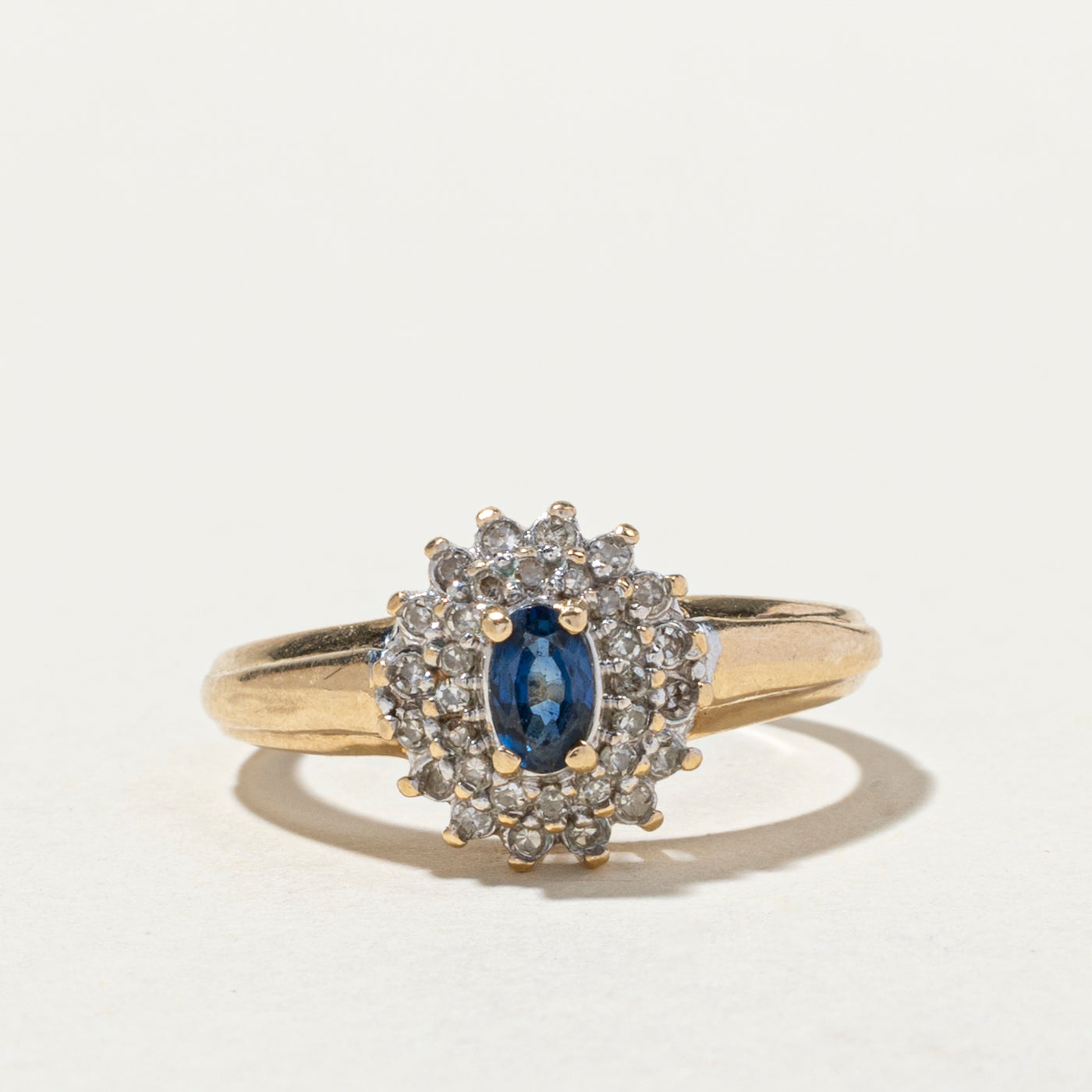 Exquisite 0.27ct Sapphire & 0.21ct Diamond Floral Ring - Size 6.75 | Elegant Wedding Band, Anniversary Gift & Everyday Jewelry for Women