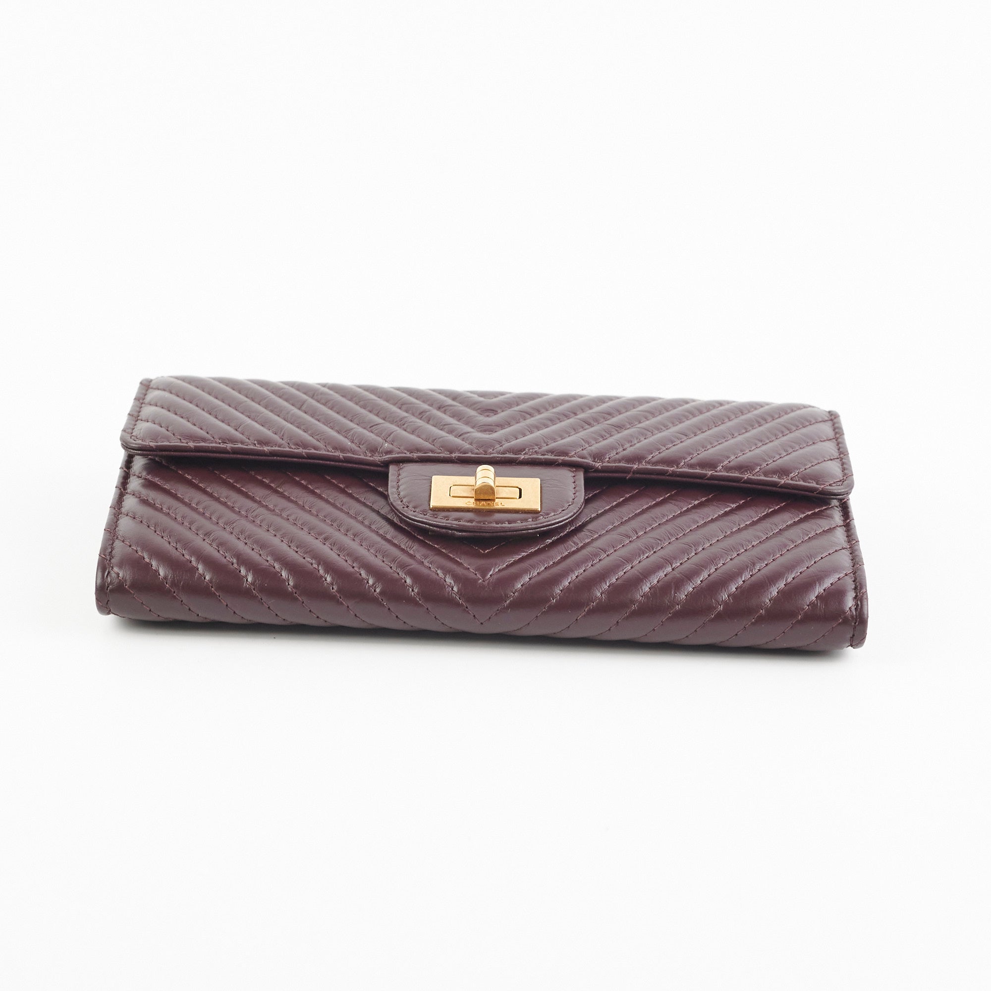 Chanel Reissue 2.55 Long Wallet in Burgundy Leather - Luxury Designer Wallet for Women, Perfect for Everyday Use & Special Occasions