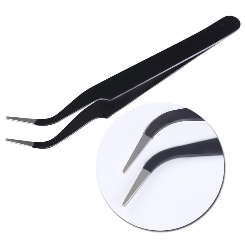 Premium Black Curved Nail Tweezers - Professional Stainless Steel Ingrown Toenail Clippers for Manicure & Pedicure - Perfect for At-Home Nail Care, Salon Use & DIY Beauty Kits