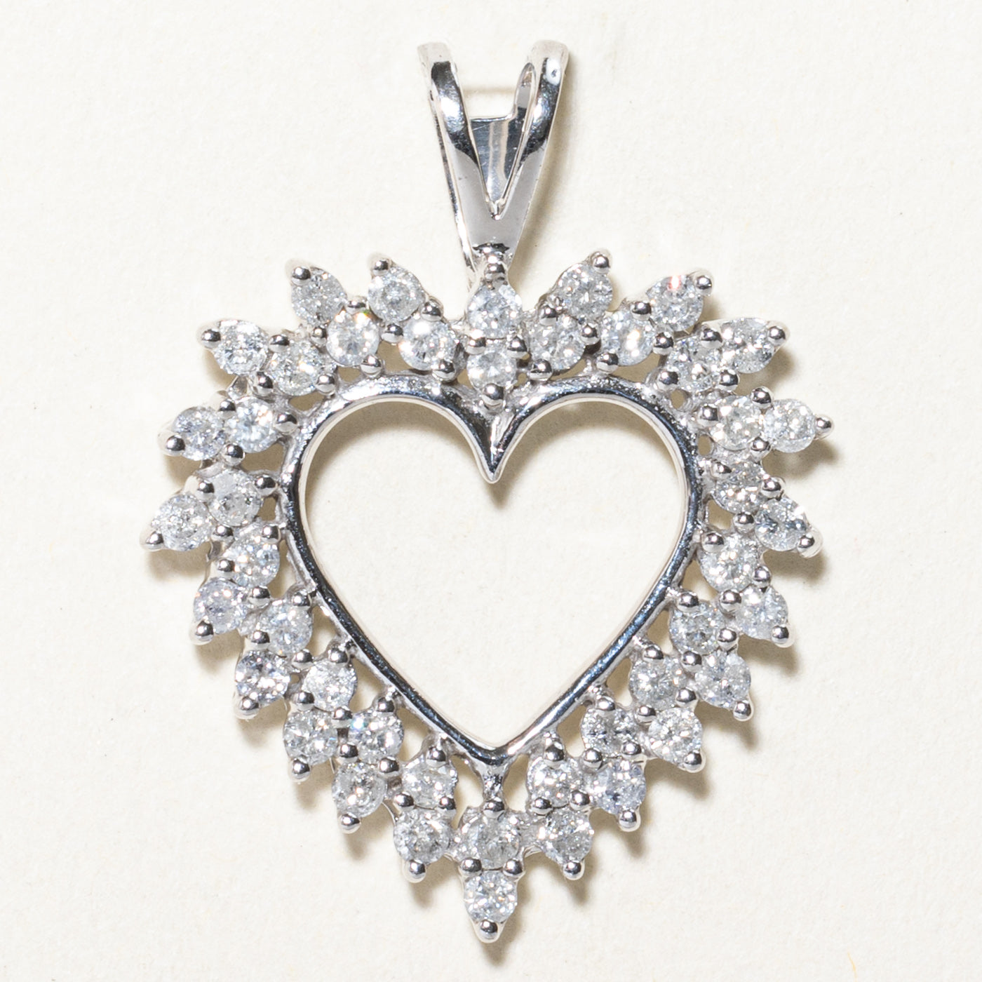 1.00ctw Diamond Open Heart Pendant Necklace - Elegant 925 Sterling Silver Jewelry Gift for Women - Perfect for Valentine's Day, Anniversary & Romantic Occasions