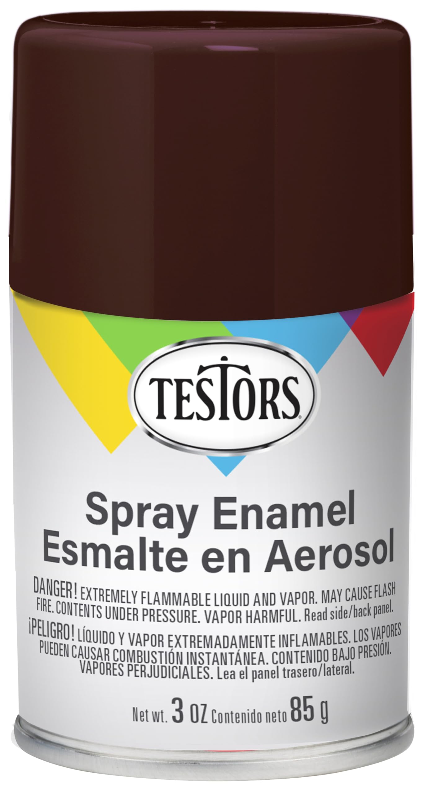 Brown Enamel Paint 3oz Aerosol Spray Can - Fast Drying, Rust Protection for DIY Projects, Furniture & Metal Surfaces