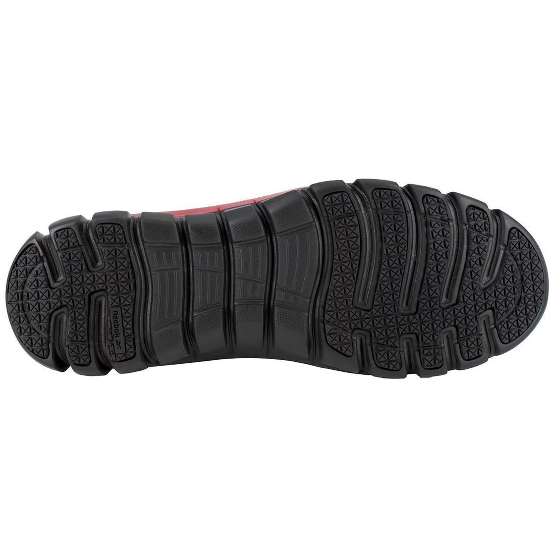 Sublite Cushion Composite Toe Athletic Work Shoes for Men - Lightweight Safety Shoes with Shock Absorption, Black/Red - Perfect for Construction, Warehouse & Industrial Work