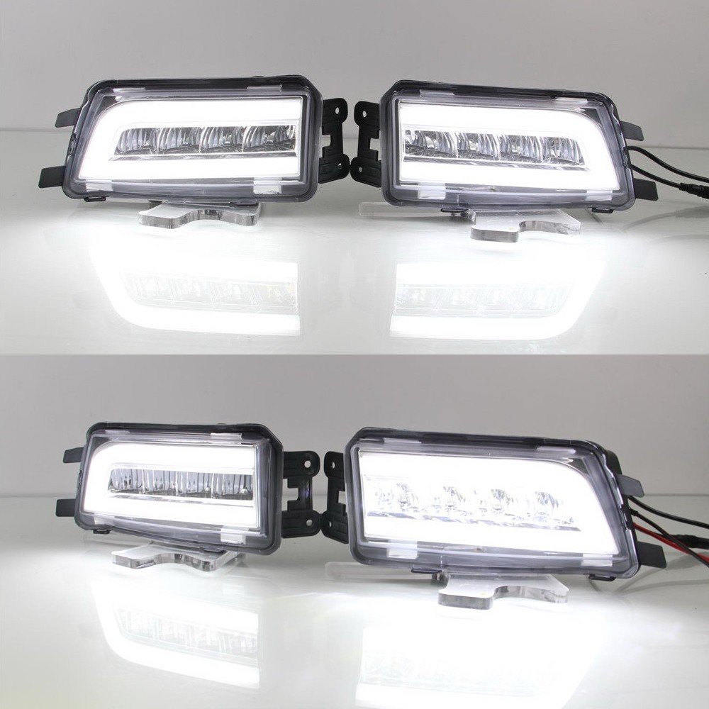 Volkswagen Passat 2016-2017 LED Daytime Running Lights (DRL) with Yellow Turn Signal - Durable Fog Lamps for Enhanced Visibility & Safety - Perfect for Night Driving and Low Visibility Conditions