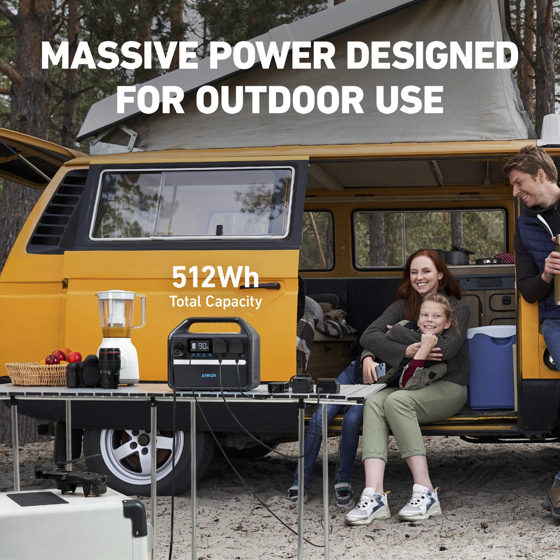 Anker 535 PowerHouse 512WH Portable Power Station - Solar Generator for Camping, RV, Emergencies & Outdoor Adventures