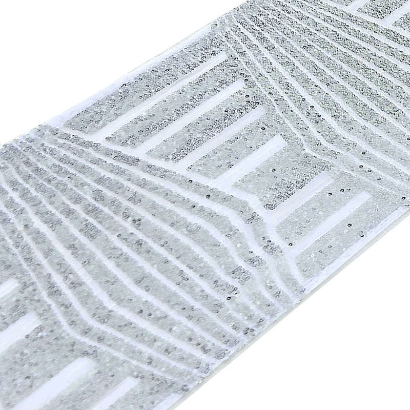 12x108 Inch Sparkling Tulle Table Runner with Sequins & Geometric Design - Perfect for Weddings, Parties, and Holiday Decorations