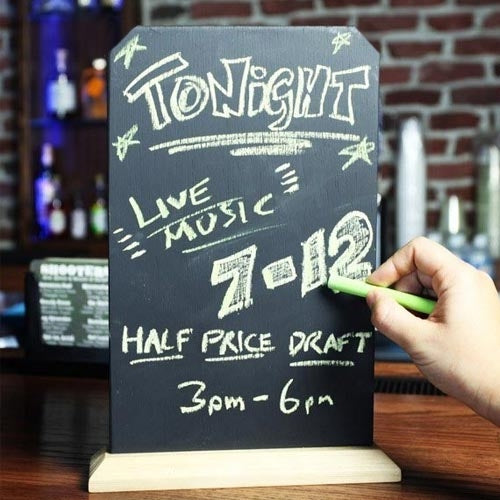 Premium Bar Top Chalkboard - 24x36 Inch Reusable Writing Surface for Restaurants, Pubs & Home Bars | Menu Board & Daily Specials Display