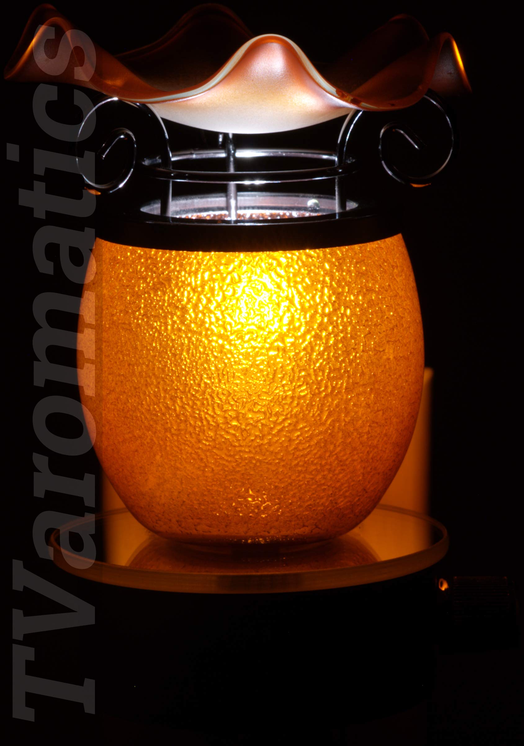 TVaromatics Orange Glass Plug-in Aroma Lamp Oil Warmer - Essential Oil Diffuser for Home, Office & Spa | Relaxing Scented Air Freshener with Soft Glow Night Light