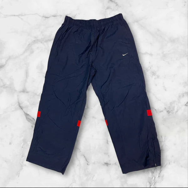 Nike Vintage Track Pants - Baggy Nylon Joggers with Water-Resistant Shell (Size S) | Retro Athletic Wear for Men, Street Style & Casual Outfits