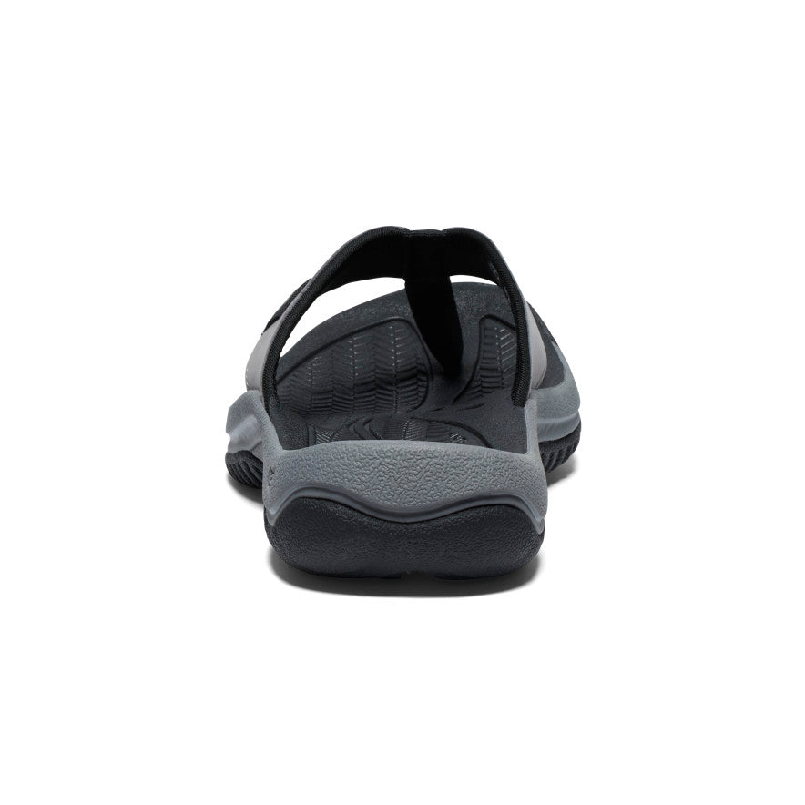 Men's Kona Leather Flip Flops - Comfortable Sandals for Beach, Pool & Casual Wear | Steel Grey/Black | Water-Resistant & Durable Summer Footwear