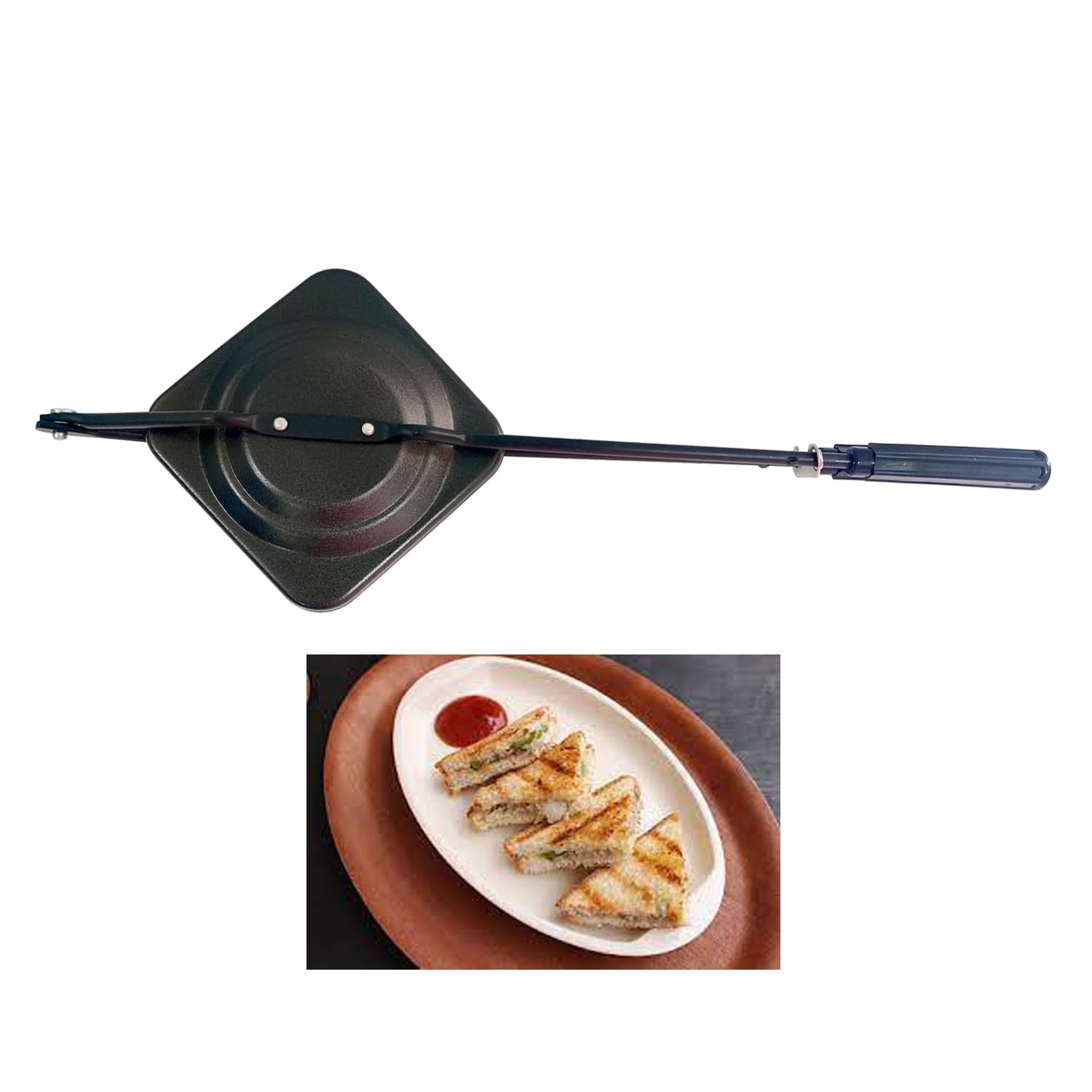 Shriya Nonstick Sandwich Maker Grill - Panini Press & Stove Top Toaster for Quick Breakfast, Lunch & Snacks - Perfect for Home, Office & Camping Use