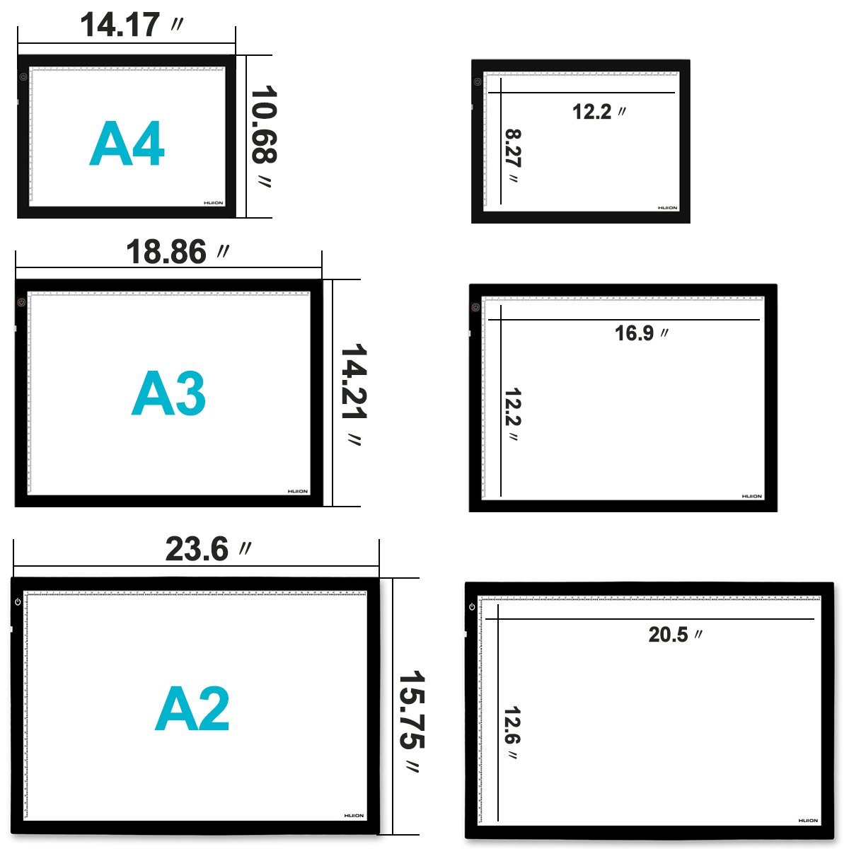 HUION A2 Large LED Light Box for Tracing & Drawing - 20.47