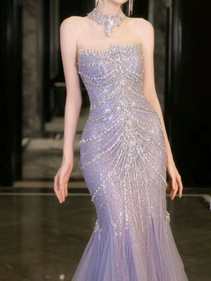 Elegant Mermaid Strapless Tulle Beaded Long Prom Dress J5965 | Formal Evening Gown for Homecoming, Wedding, Quinceañera & Special Occasions